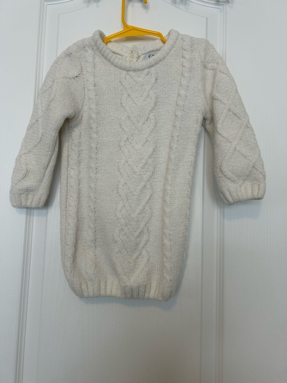 Girl George Cream Cable-Knit Dress